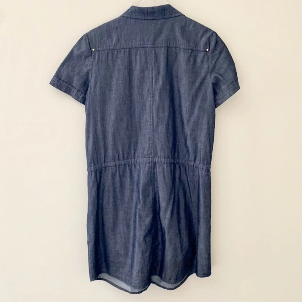 Sz 10 Trina Turk Blue Denim Dress with pockets - Picture 3 of 7